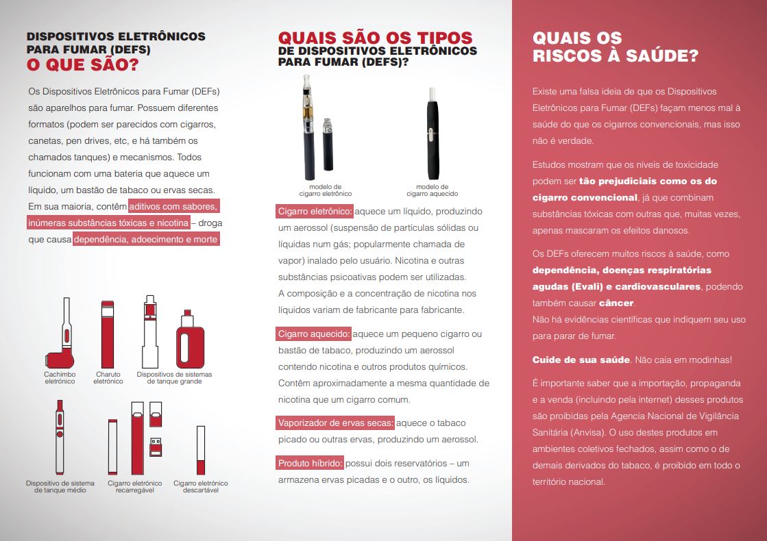INCA faz alerta sobre os Dispositivos Eletrônicos para Fumar